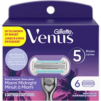 Miami Midnight Extra Smooth Women's Razor Blade Refills