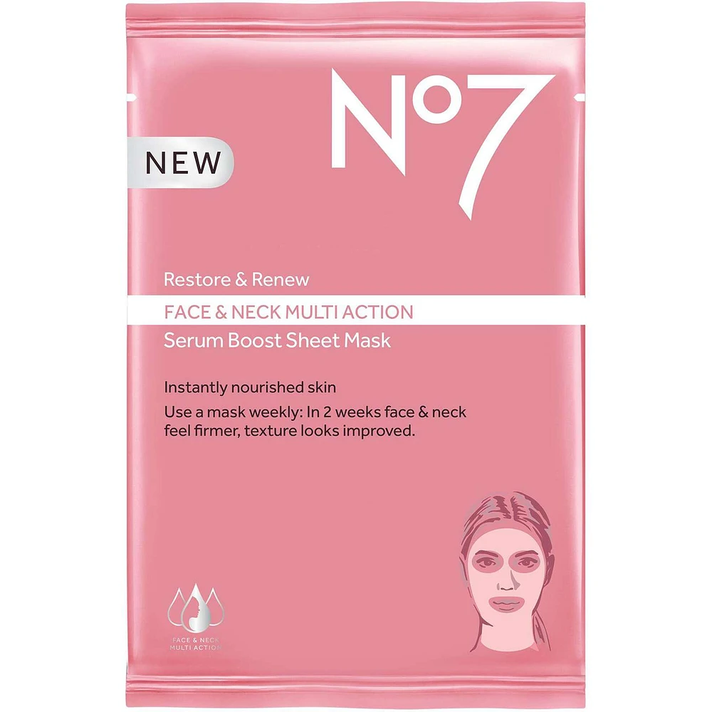 Restore & Renew Face & Neck Multi Action Serum Boost Sheet Mask