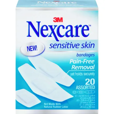 Nexcare™ Sensitive Skin Bandages Clipstrip