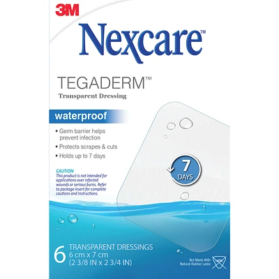 Nexcare™ Tegaderm™ Waterproof Transparent Dressing, Regular Size, 6 pk