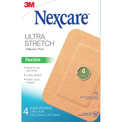 Nexcare™ Ultra Stretch Adhesive Pad, 4 pk