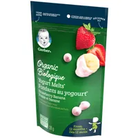 GERBER Organic YOGURT MELTS Strawberry Banana Toddler Snack