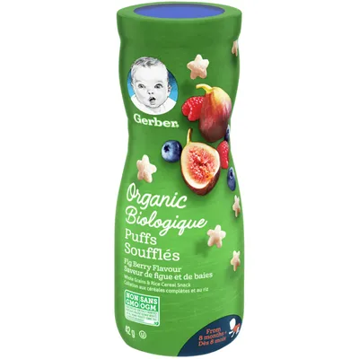 GERBER Organic Puffs, Fig Berry, Baby Snacks