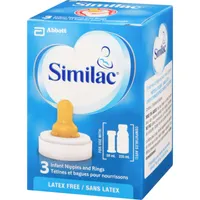 Similac® Infant Standard Flow Nipple And Ring, 3 Pack