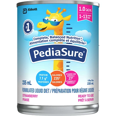 PediaSure®, Formulated Liquid Diet, Strawberry, 12 count, 2820 mL