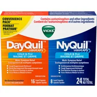 DayQuil Cold & Flu Multi-Symptom Relief Liquid Capsules + Vicks NyQuil Cold & Flu Multi-Symptom Relief Liquid Capsules