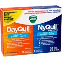 DayQuil Cold & Flu Multi-Symptom Relief Liquid Capsules + Vicks NyQuil Cold & Flu Multi-Symptom Relief Liquid Capsules