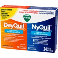DayQuil Cold & Flu Multi-Symptom Relief Liquid Capsules + Vicks NyQuil Cold & Flu Multi-Symptom Relief Liquid Capsules