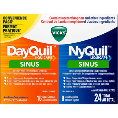 DayQuil Sinus Liquid Capsules + Vicks NyQuil Sinus liquid Capsules