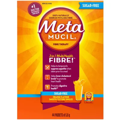 3 in 1 MultiHealth Fibre! Sugar-Free Fiber Suplement Powder Packets, Orange, 44 x 5.8 g