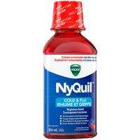 NyQuil Cold & Flu Nighttime Relief Liquid, Cherry, 354 ml