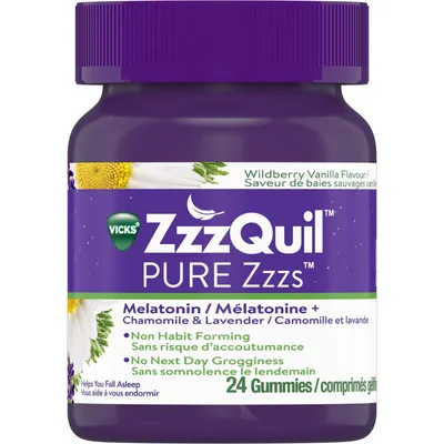ZzzQuil PURE Zzzs Melatonin Sleep Aid, 24 Gummies