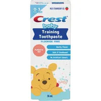 Crest Training Toothpaste, Fluoride Free, featuring Disney's Winnie the Pooh, Mild Strawberry Gel, 36 mL