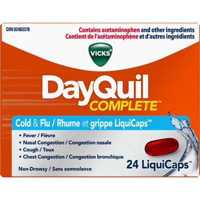 DayQuil COMPLETE Cold & Flu Daytime Relief, 24 LiquiCaps