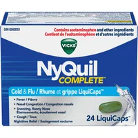 NyQuil COMPLETE Cough, Cold & Flu Nighttime Relief, 24 LiquiCaps