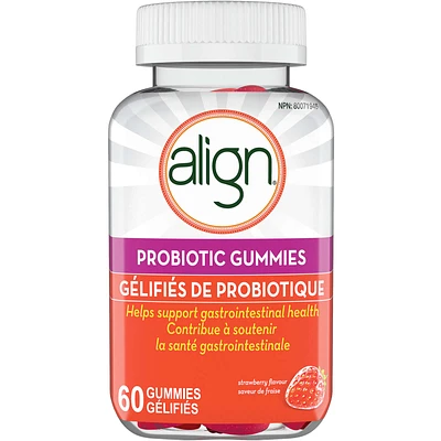 Align Probiotic Strawberry Flavour 60ct Gummy., #1 Recommended Probiotic Brand by Doctors‡
