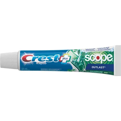 Crest Complete Whitening Plus Scope Outlast Toothpaste, Long Lasting Mint Flavor 120 mL