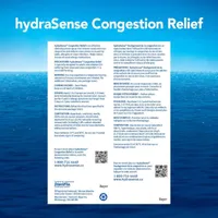 hydraSense Daytime Congestion Nasal Spray - Ultra Nasal Congestion Relief Saline Spray, Fast Acting, Relieves Nasal And Sinus Congestion from Colds or Sinusitis, Non-Medicated, Non-Habit forming, Saline Solution, 100% Natural Source Seawater, 100ml