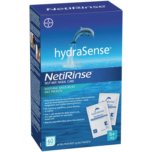 Trousse d'irrigation du nez et des sinus 2 en 1 NetiRinse – HydraSense :  Vaporisateur nasal