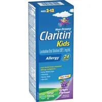 Claritin Kids, Allergy Medicine, 24-Hour Non-Drowsy Relief Syrup, Grape Flavour