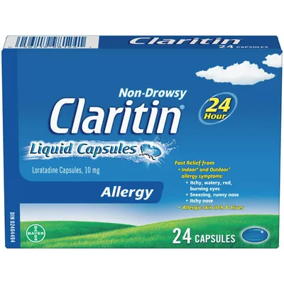 Claritin Liquid Capsules Allergy Medicine, Fast-Acting 24-Hour Non-Drowsy Relief 10 mg