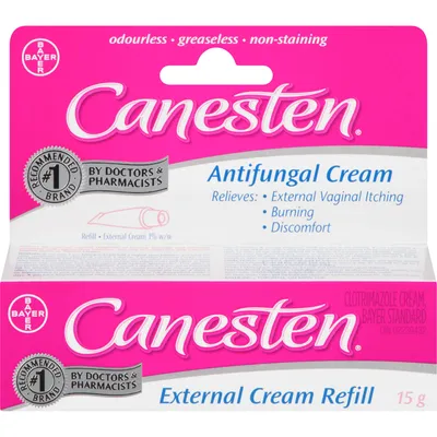Canesten External Antifungal Cream for Yeast Infection, Relief from Itching and Burning, 15g