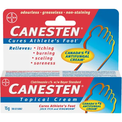 Canesten Antifungal 1-Percent Topical Cream, Relieves Itching, Burning, Scaling, Soreness, 15g
