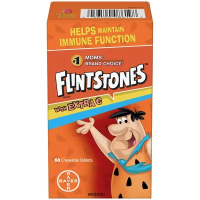 FLINTSTONES Multivitamins with Extra C for Kids, Helps with Normal Growth and Development