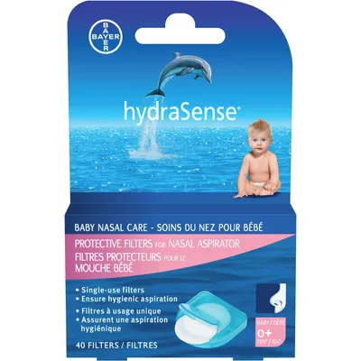 hydraSense Protective Filters for Nasal Aspirator, Baby Nasal Care, Single-Use, 40 Filters