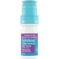 hydraSense Night Therapy Eye Drops, For Dry Eyes, Fast and Long-Lasting Relief, Preservative Free, Naturally Sourced Lubricant, 10 mL