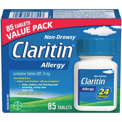 Claritin Allergy Medicine, 24-Hour Non-Drowsy Relief 10 mg, Value Pack, 85 Tablets