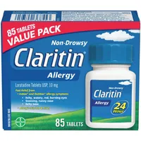 Claritin Allergy Medicine, 24-Hour Non-Drowsy Relief 10 mg, Value Pack, 85 Tablets