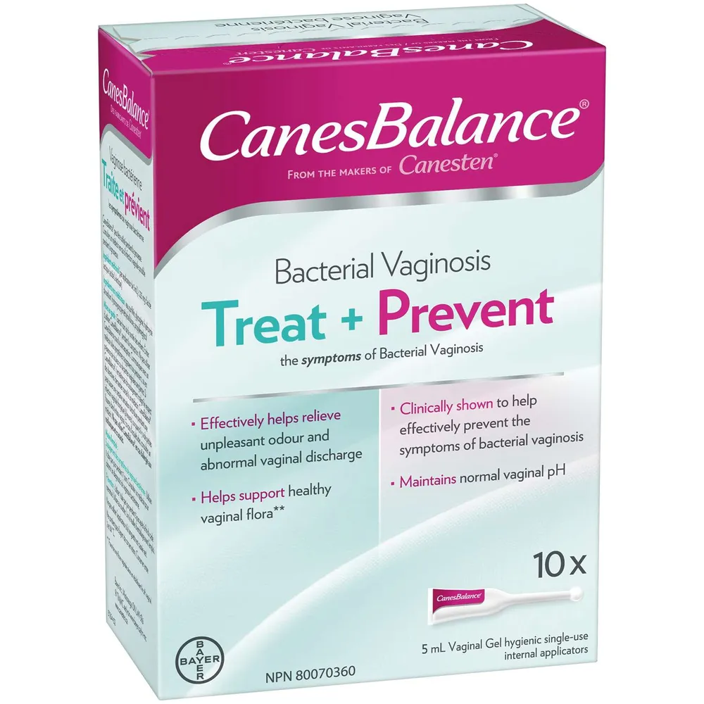 CanesBalance Treat and Prevent Vaginal Gel Bacterial Vaginosis, Effective Relief of Odour and Vaginal Discharge, 10 Single-Use Applicators