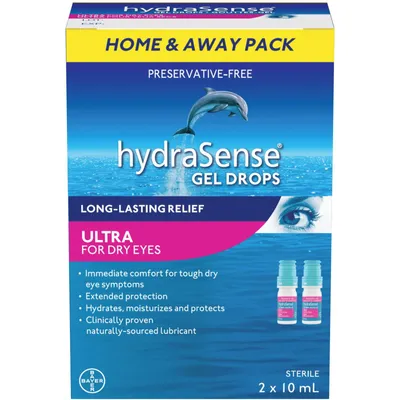 Ultra Eye Drops For Dry Eyes - Preservative Free Eye Drops, Gel Drops For Immediate Comfort And Extended Protection, Dry Eye Relief, Naturally Sourced, Can Use With Contacts, 2x10mL