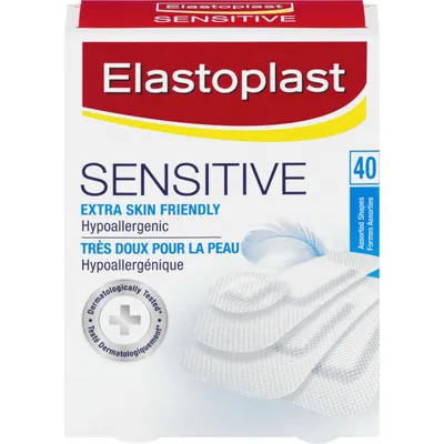 ELASTOPLAST Sensitive Adhesive Bandages, 40 Assorted Shapes