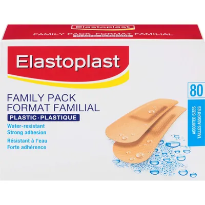 ELASTOPLAST Plastic, 80 Strips Family Pack