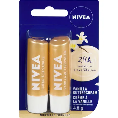 NIVEA Vanilla Buttercream Lip Balm (2x4.8g)