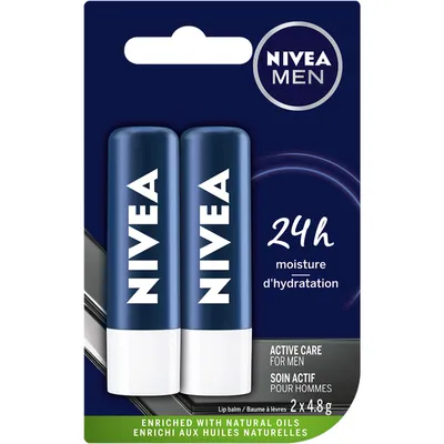 NIVEA MEN Active Care Lip Balm (2x4.8g)