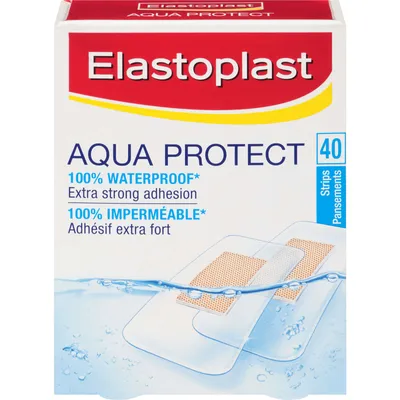 ELASTOPLAST Aqua Protect Waterproof Adhesive Bandages, 40 Strips