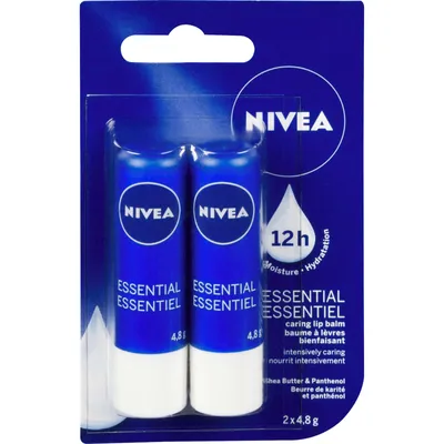 NIVEA Essential Care Lip Balm (2x4.8g)
