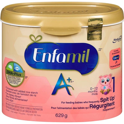 Enfamil A+ for Frequent Spit Up Baby Formula Powder Tub