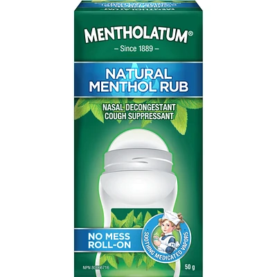 No Mess Natural Menthol Rub Roll On, Vapourizing Rub, Cough Suppressant & Nasal Decongestant