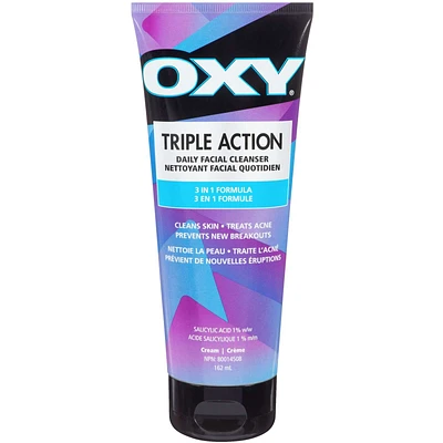Triple Action Daily Facial Cleanser with Salicylic Acid, For Mild Acne, For Frequent Recurring Breakouts