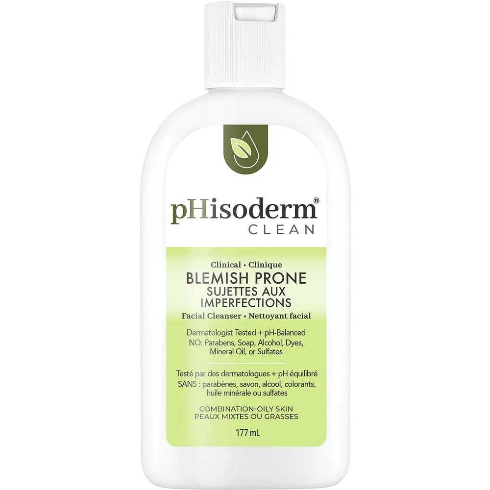 CLEAN Blemish-Prone Facial Cleanser with Salicylic Acid and Hyaluronic Acid, Paraben-Free, Soap-Free, Mineral Oil Free