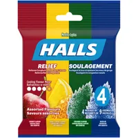 Halls Relief Mentho-lyptus Assorted Flavours, 4 x 9 Cough Drops Multipack