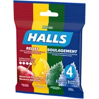 Halls Relief Mentho-lyptus Assorted Flavours, 4 x 9 Cough Drops Multipack