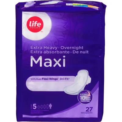 Life Maxi Overnight Extra Heavy Flow with Flexi-Wings® 27