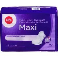 Life Maxi Overnight Extra Heavy Flow with Flexi-Wings® 27