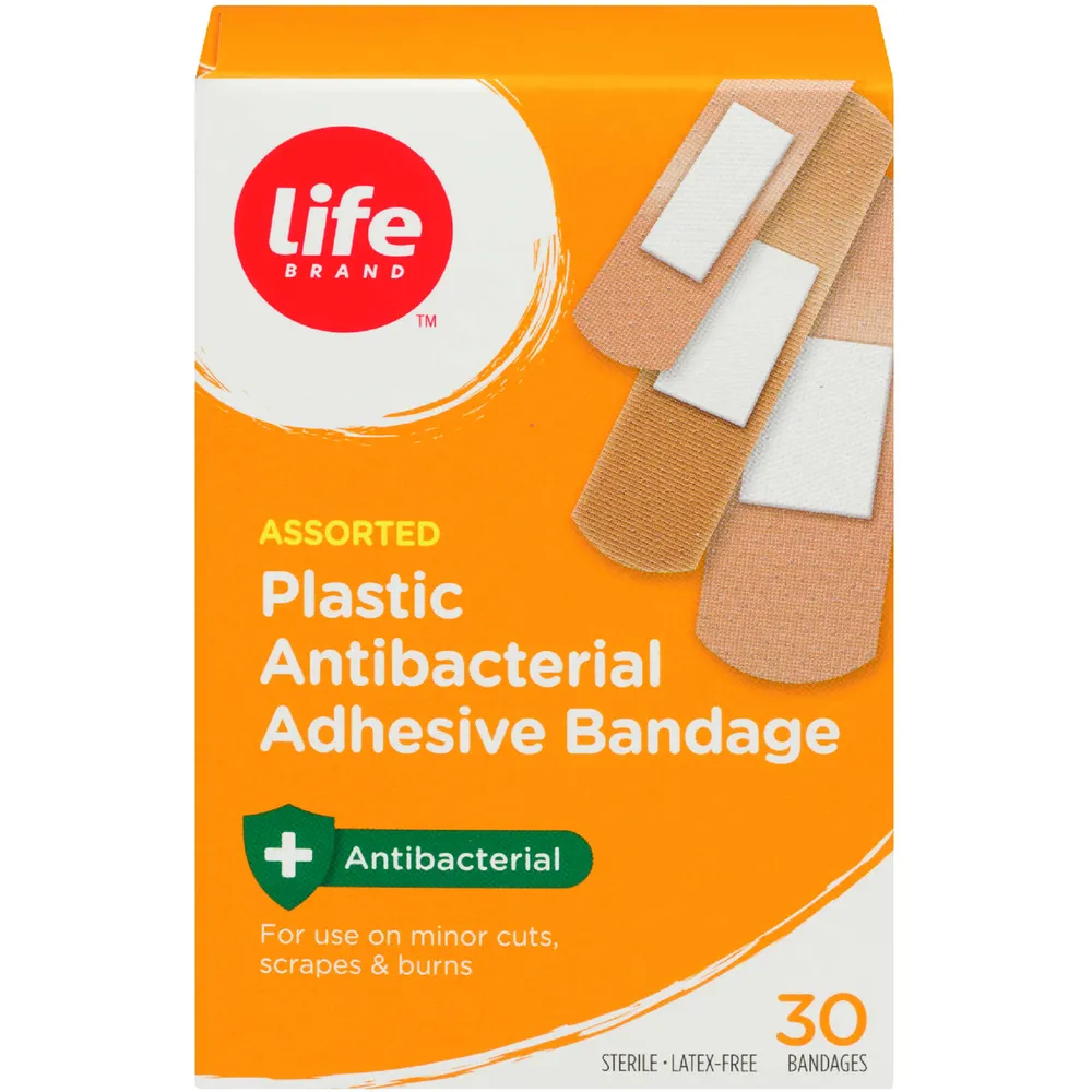 Plastic Antibacterial Adhesive Bandage, Assorted