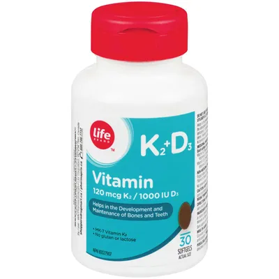 Vitamin K2 120 mcg and Vit D3 1000 IU